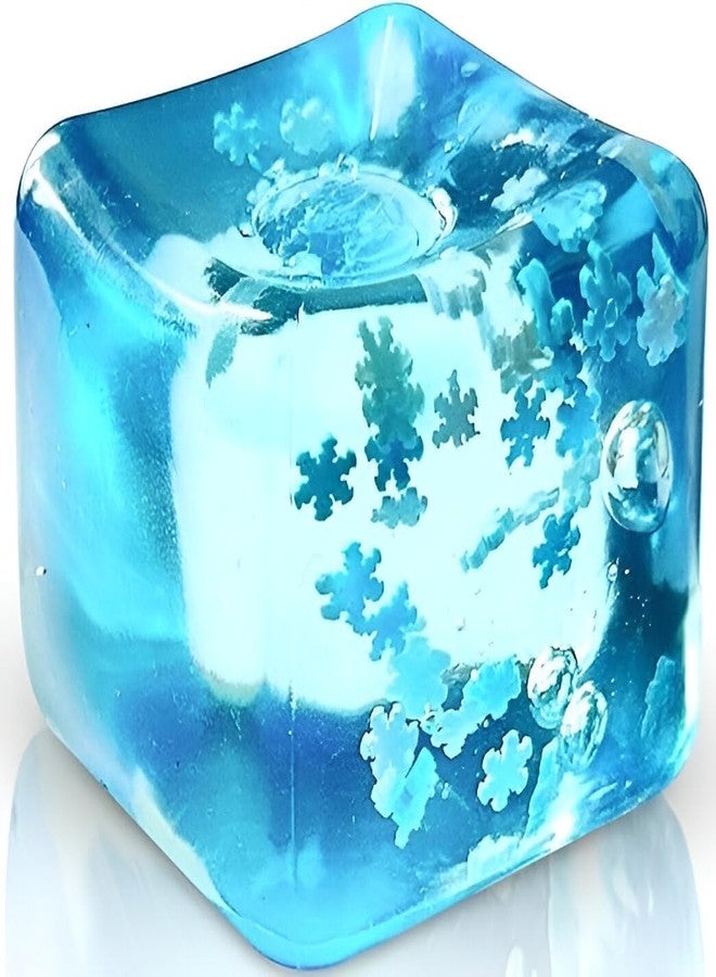 Hidak Squishy Ice Cube Stress Ball | Sensory Fidget Toy for Kids, Adults | Anxiety and Stress Relief, Calming Squeeze Ball, Funny Blue Stress Toy for Home, Office or School - Image 1